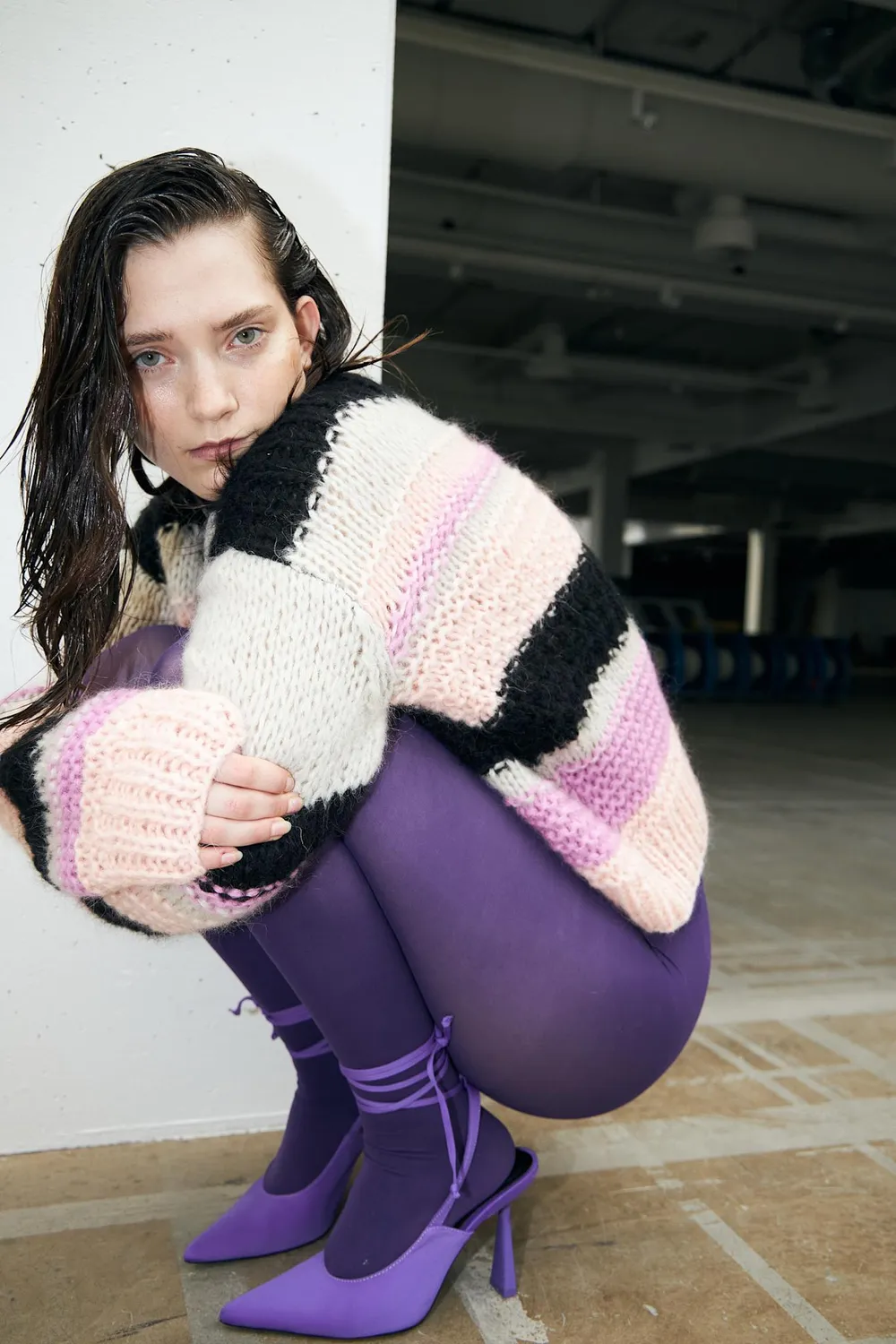 DAWNXDARE Filuca pullover super pink stribet