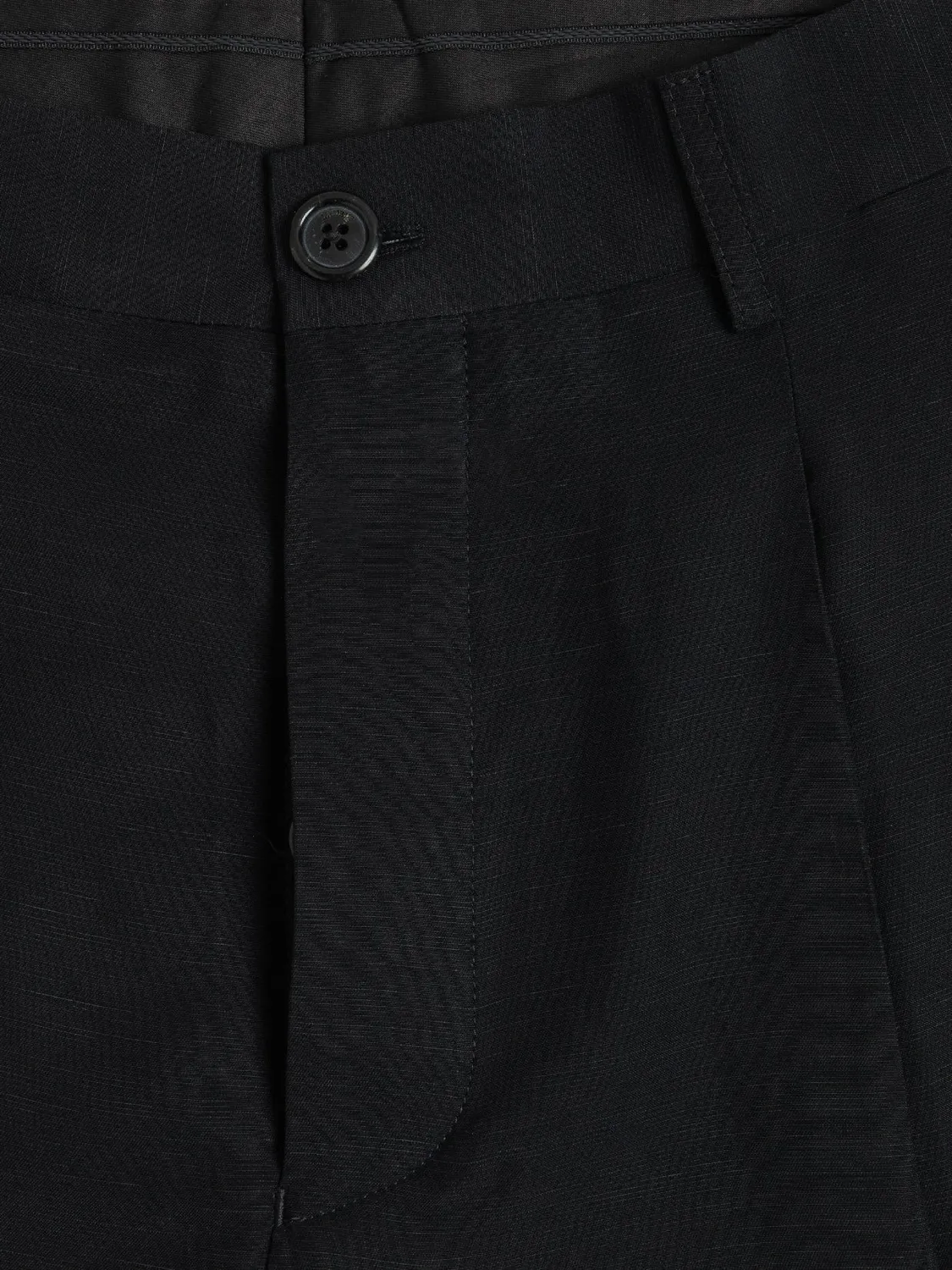 Laneus Linen Viscose Tailored Bermudas shorts sort hør