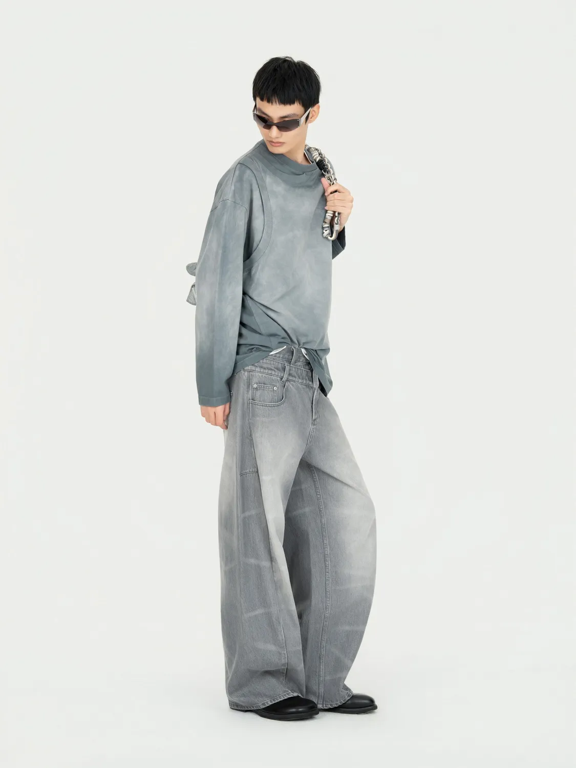 Feng Chen Wang 2 in 1 Long Sleeve Tee langærmet vasket