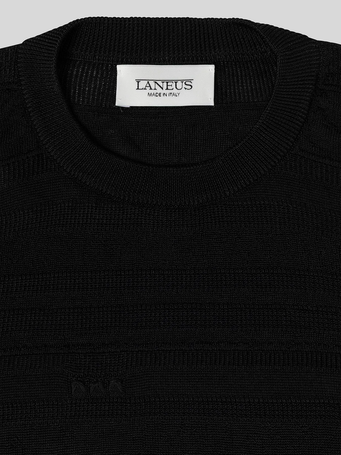 Laneus Lightweight Jacquard T-Shirt t-shirt sort viskose