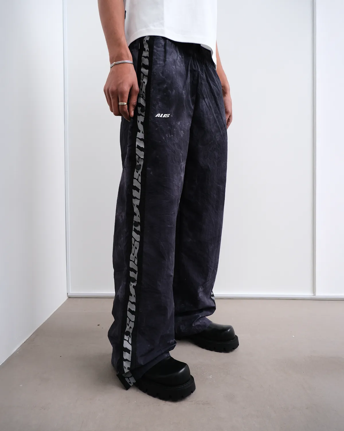 Alis Teefey Logo Tape joggingbukser blå nylon