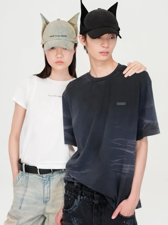 Feng Chen Wang Cat-Ear kasket sort denim