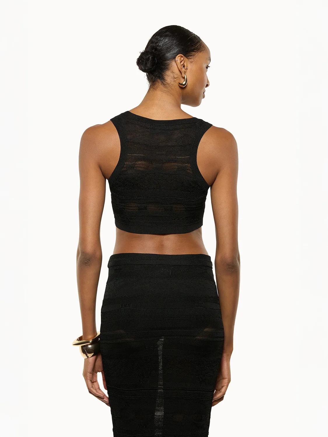 Laneus Light Jacquard Top top sort viskose