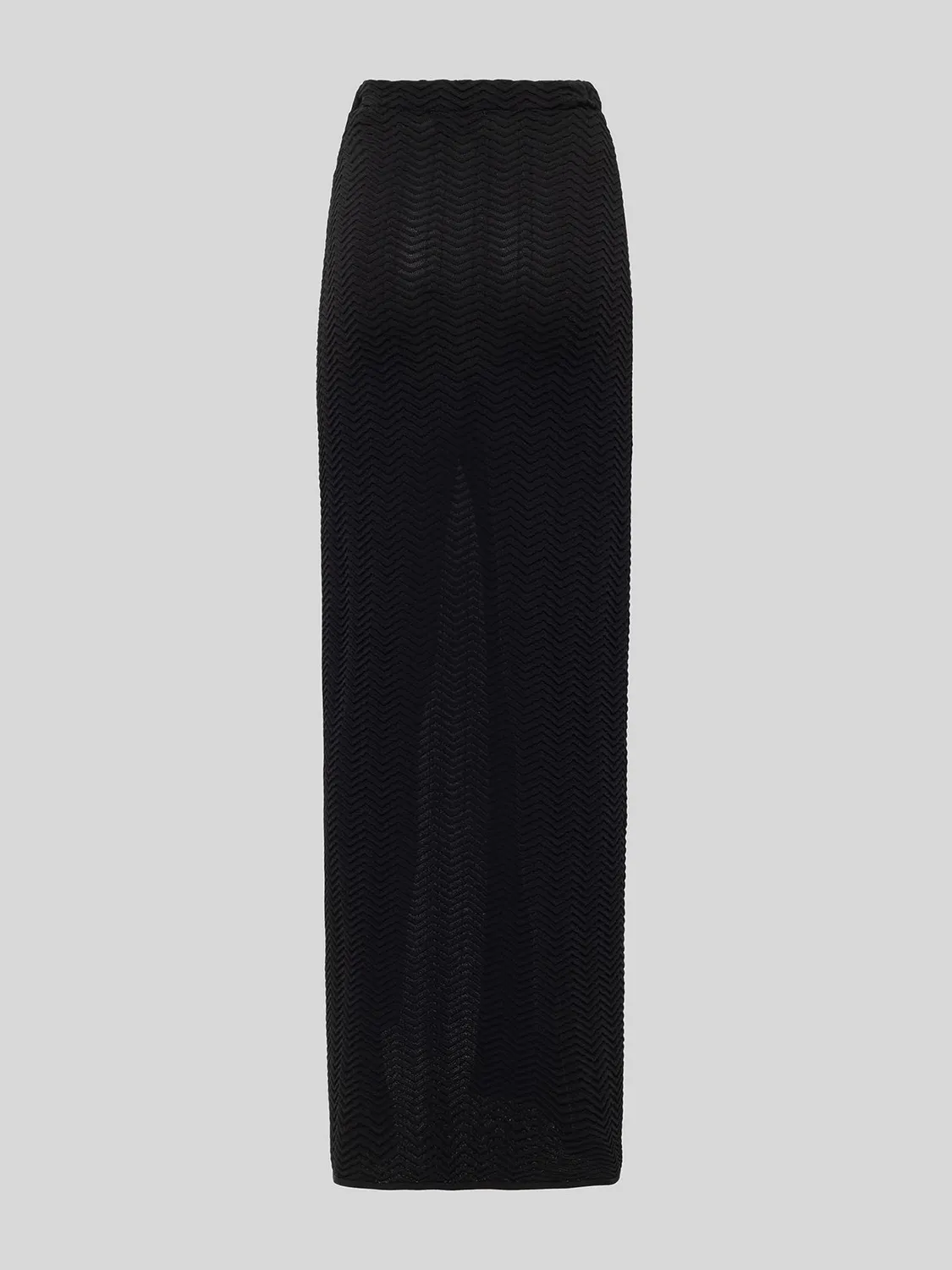 Laneus Long Knitted Skirt strikskørt sort slids