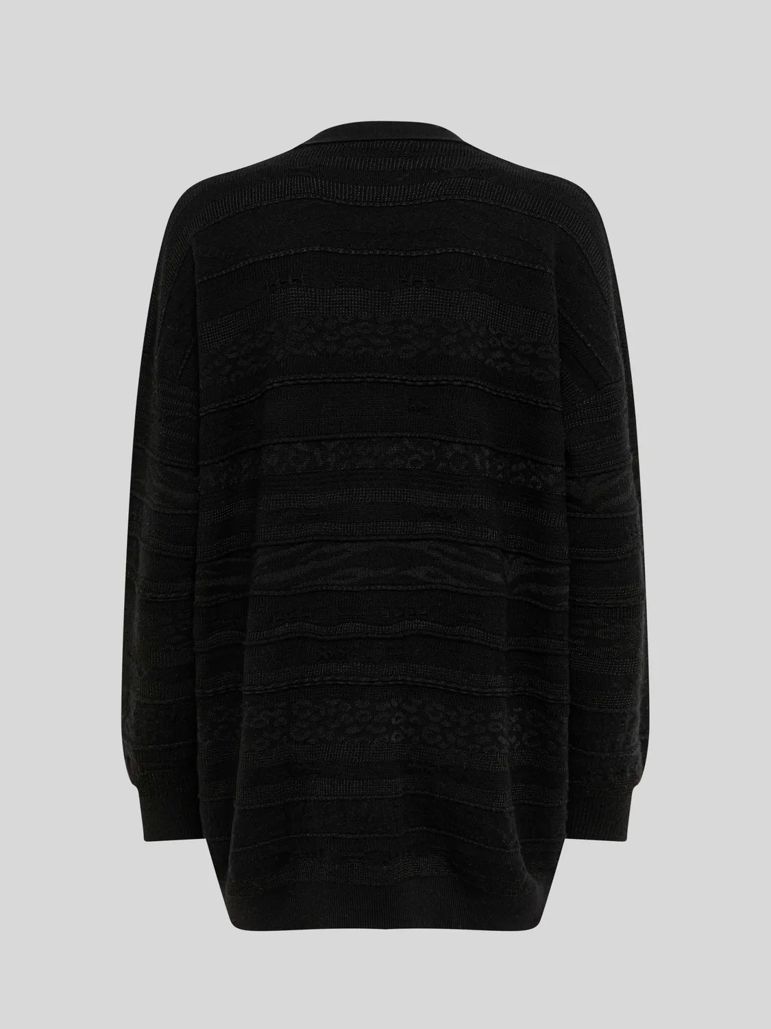 Laneus Lightweight Jacquard cardigan sort uld