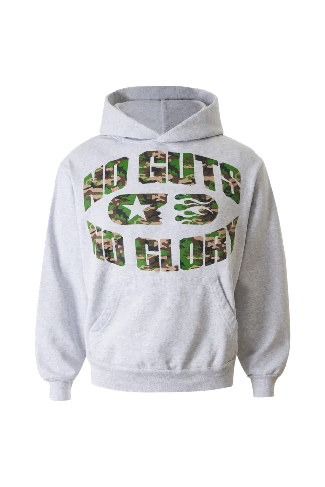 Hellstar No Guts No Glory hoodie grå XS-XXXL