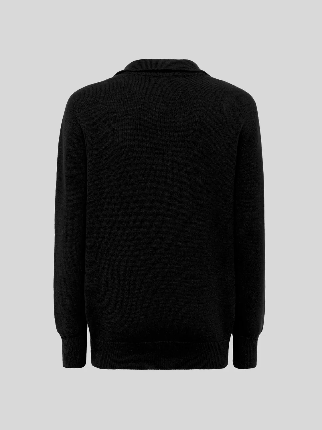 Laneus Wool Cashmere polo sort merino herre
