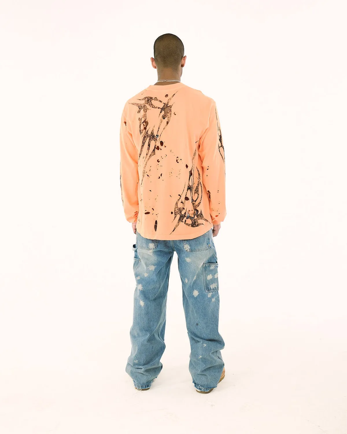 Hellstar Tribal longsleeve orange vintage bomuld