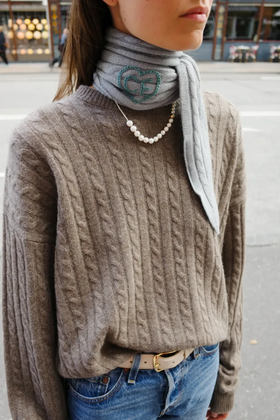 Caro Editions Babette tørklæde grå cashmere