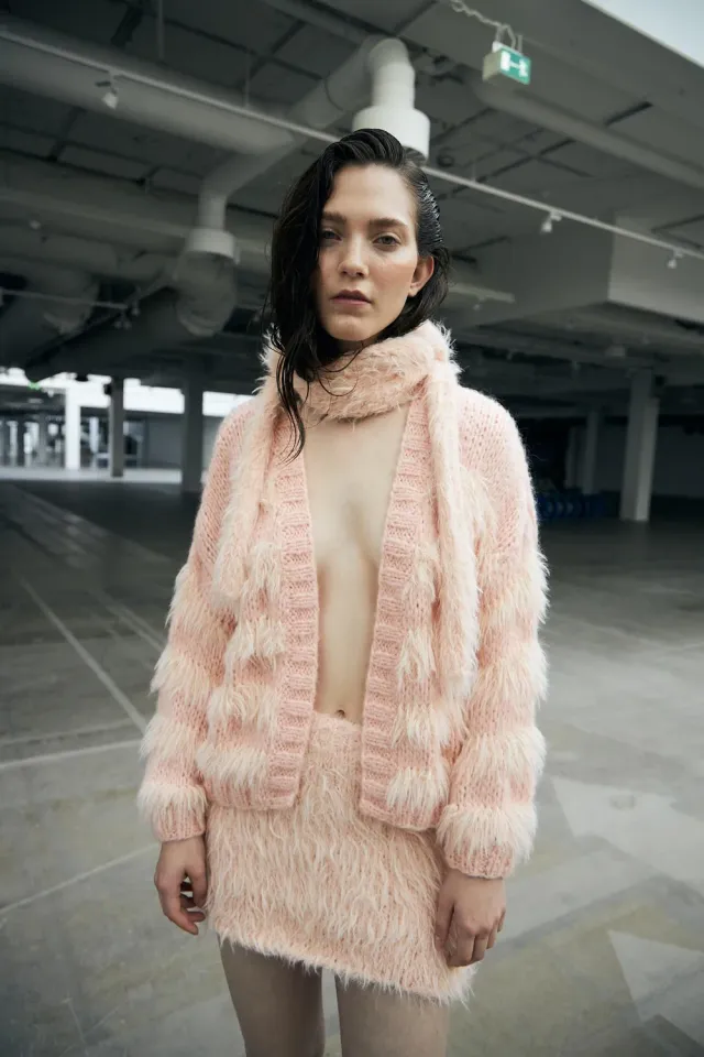 DAWNXDARE BABETTE cardigan 203 baby pink mohair