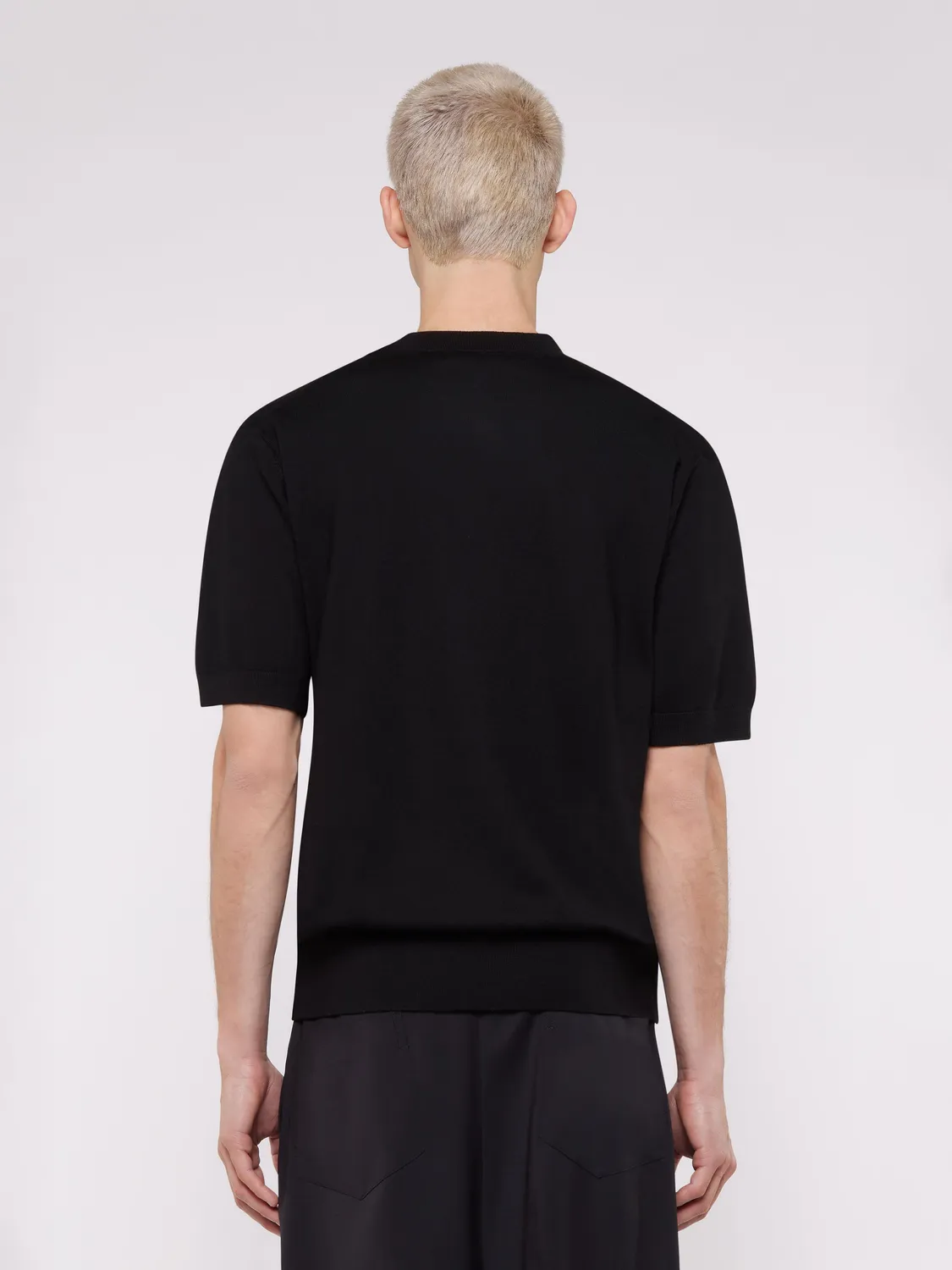 Laneus Merino Wool T-shirt sort herre ren uld