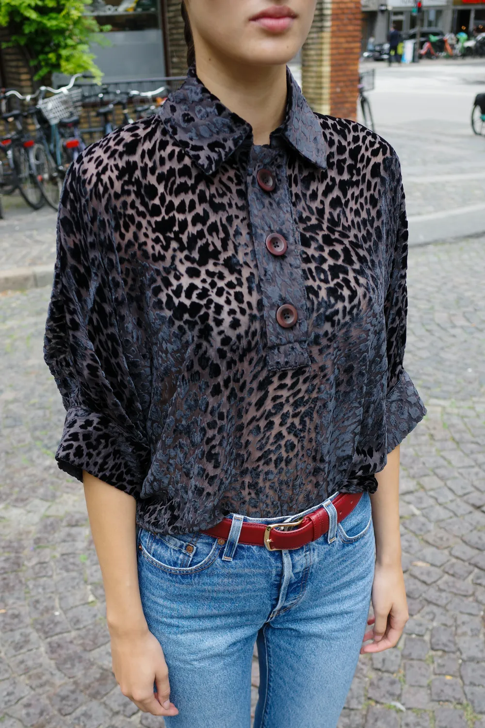 Caro Editions Lisbeth bluse silke leo pink