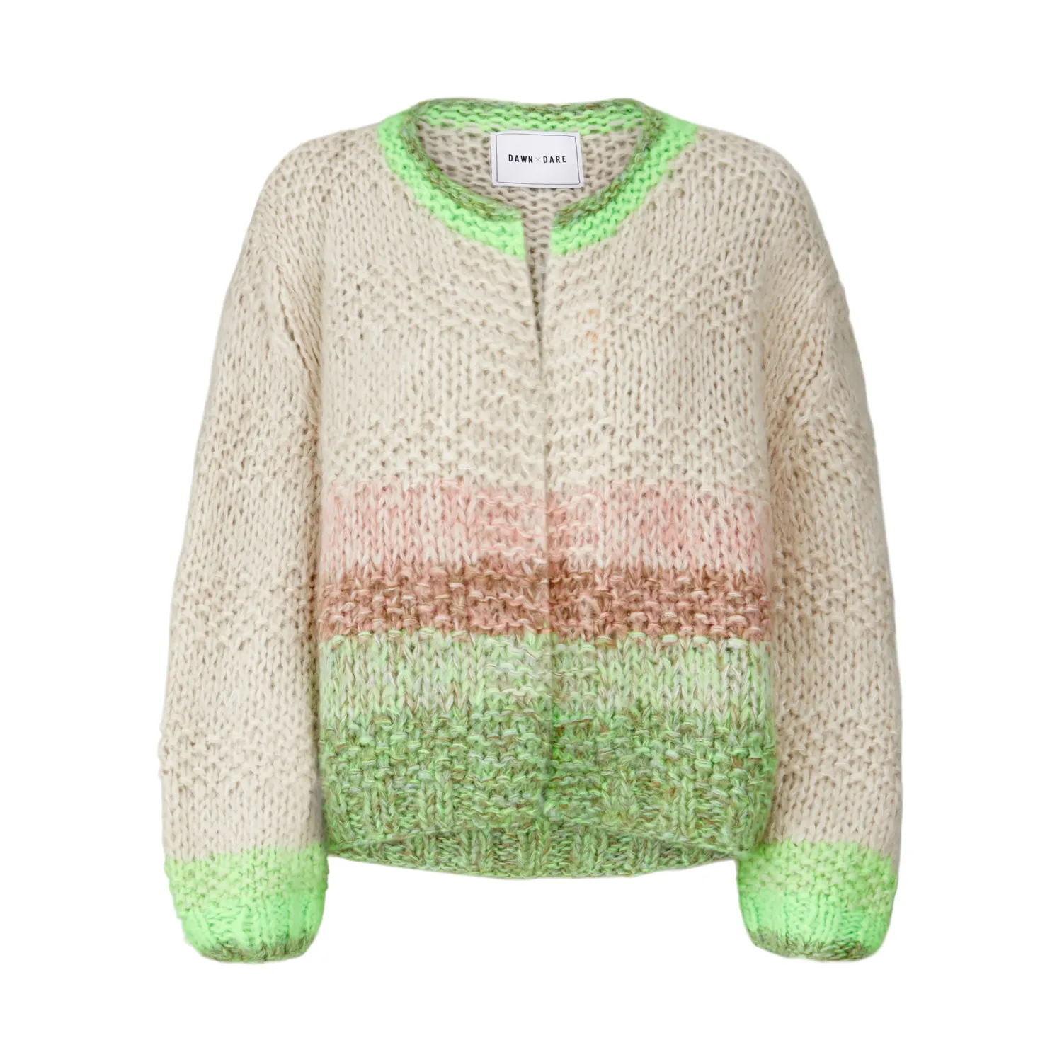 DAWNXDARE GABI SHADE 416 Lime strikcardigan Lime