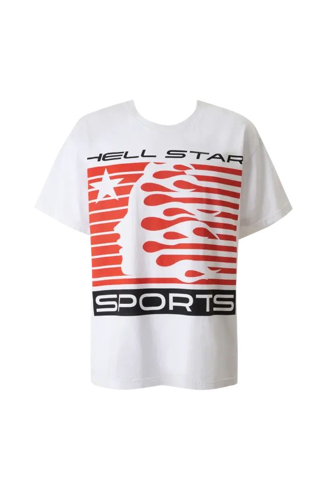 Hellstar Flame Tribal Motion T-shirt hvid jumbo print