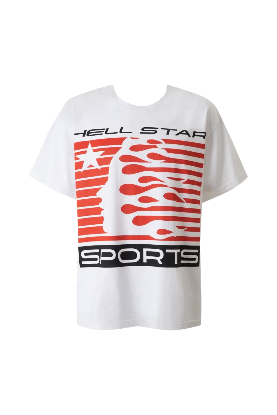 Hellstar Flame Tribal Motion T-shirt hvid jumbo print