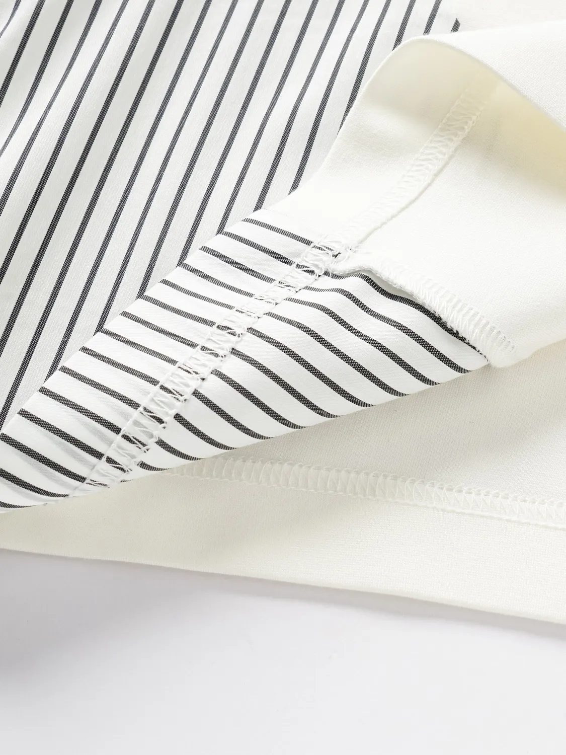 Feng Chen Wang Striped Patchwork t-shirt hvid bomuld