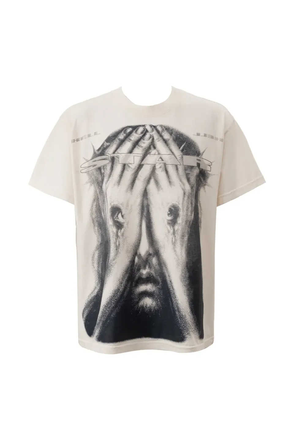 Hellstar Jesus Eyes T-shirt hvid bomuld stort print