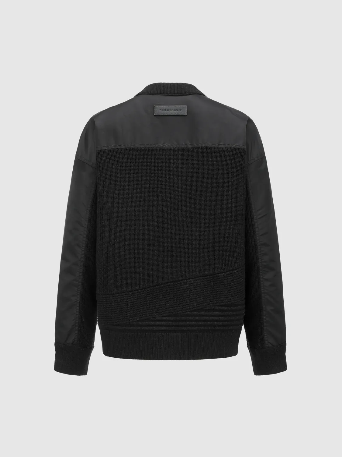 Feng Chen Wang Patchwork cardigan nylon sort mørkegrå