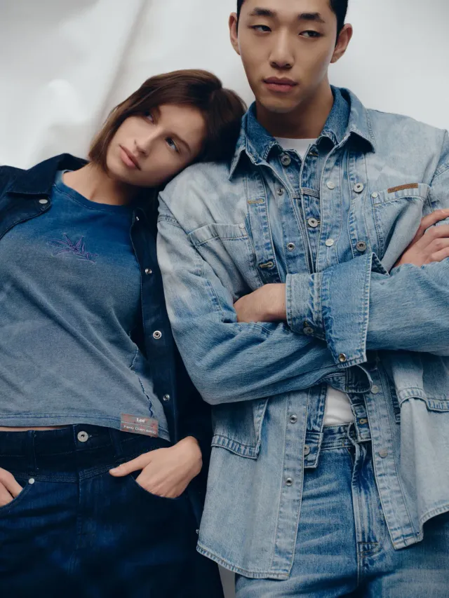 Lee x Feng Chen Wang denimskjorte herre langærmet