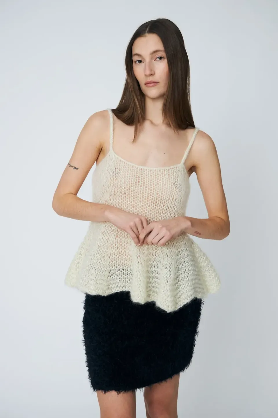 DAWNXDARE Vesper strik top 102 chalk håndstrik