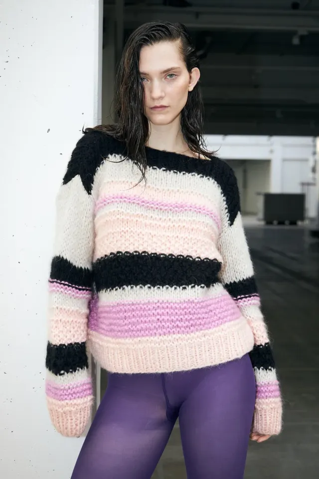 DAWNXDARE Filuca pullover super pink stribet