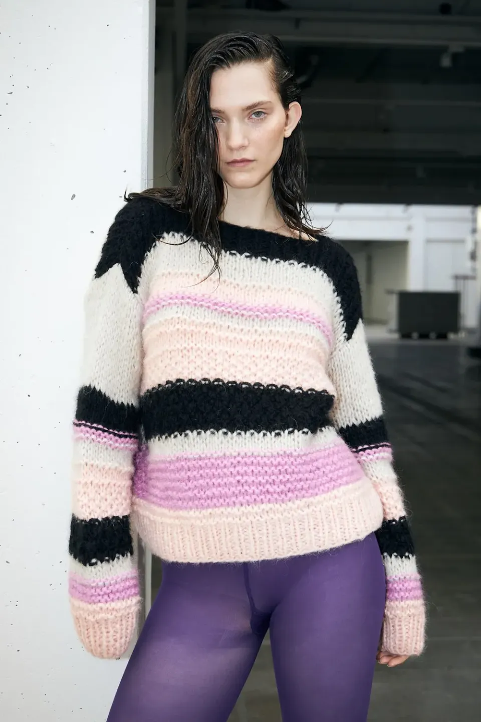 DAWNXDARE Filuca pullover super pink stribet