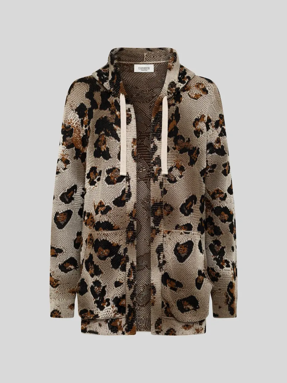 Laneus animal print oversized cardigan multicolor