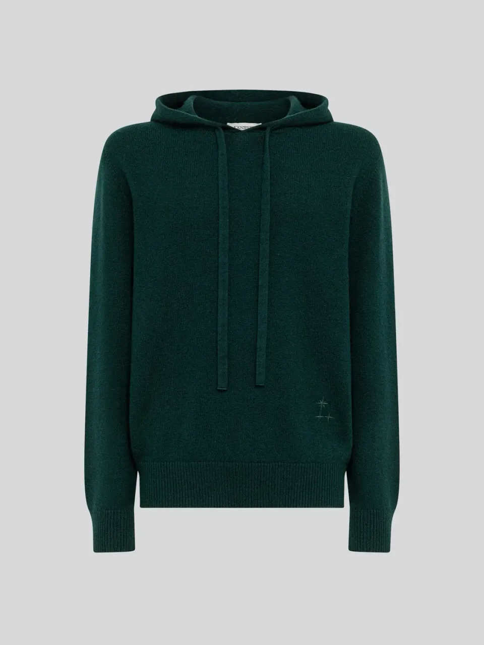 Laneus Wool Cashmere Hoodie hættetrøje gron uld