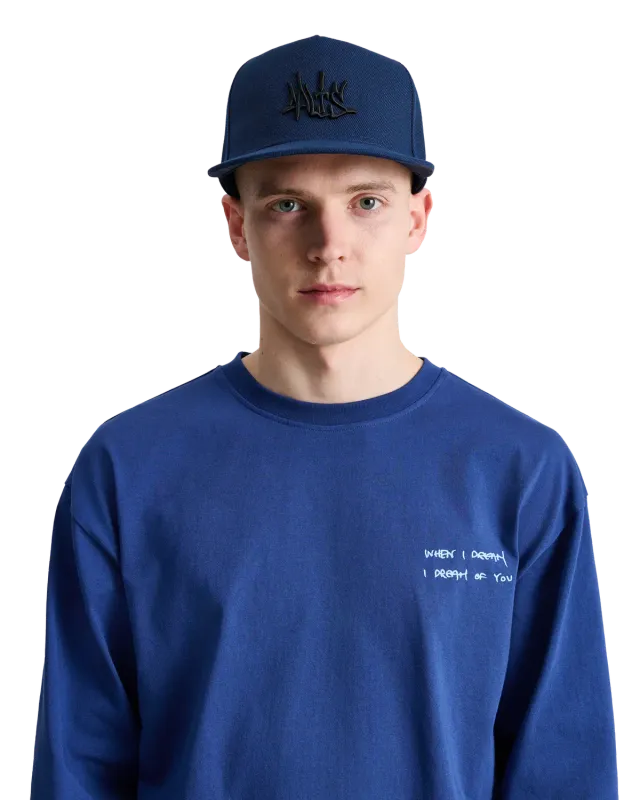 Alis Ossie logo cap silky blue bomuld