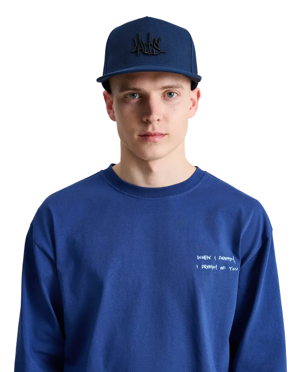 Alis Ossie logo cap silky blue bomuld