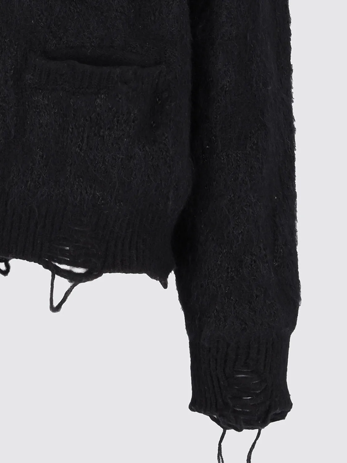 Laneus Knitted Leopard Jacquard Cardigan Black Spotted mohair