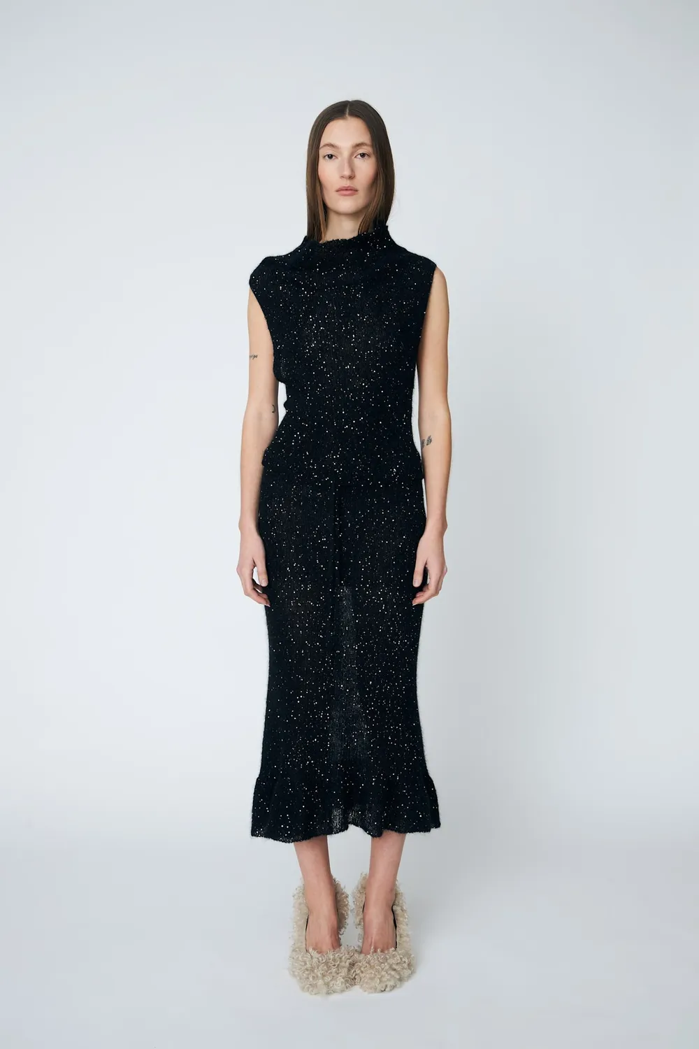 DAWNXDARE MEGAN slipover strikvest sort mohair