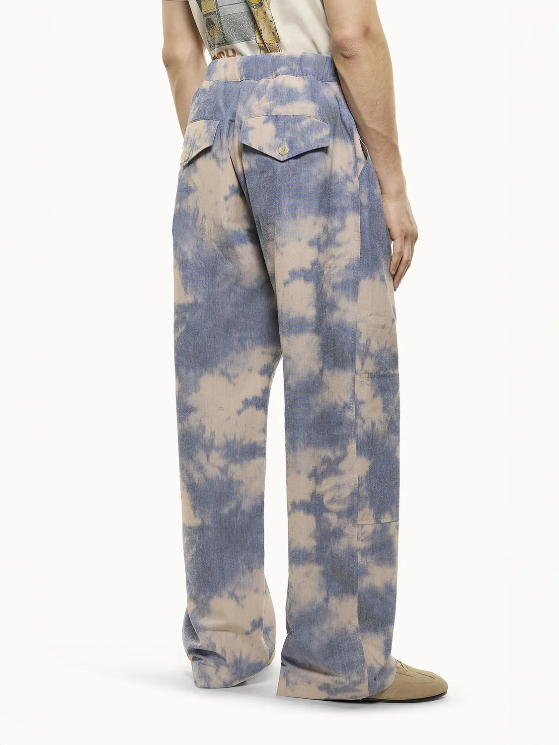 Laneus Tie Dye bukser blue/blue bomuld