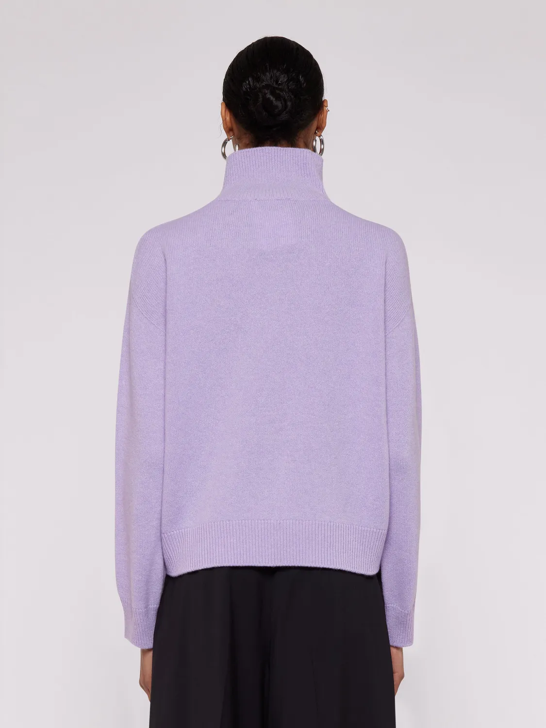 Laneus Boxy Turtleneck rullekrave wisteria uld