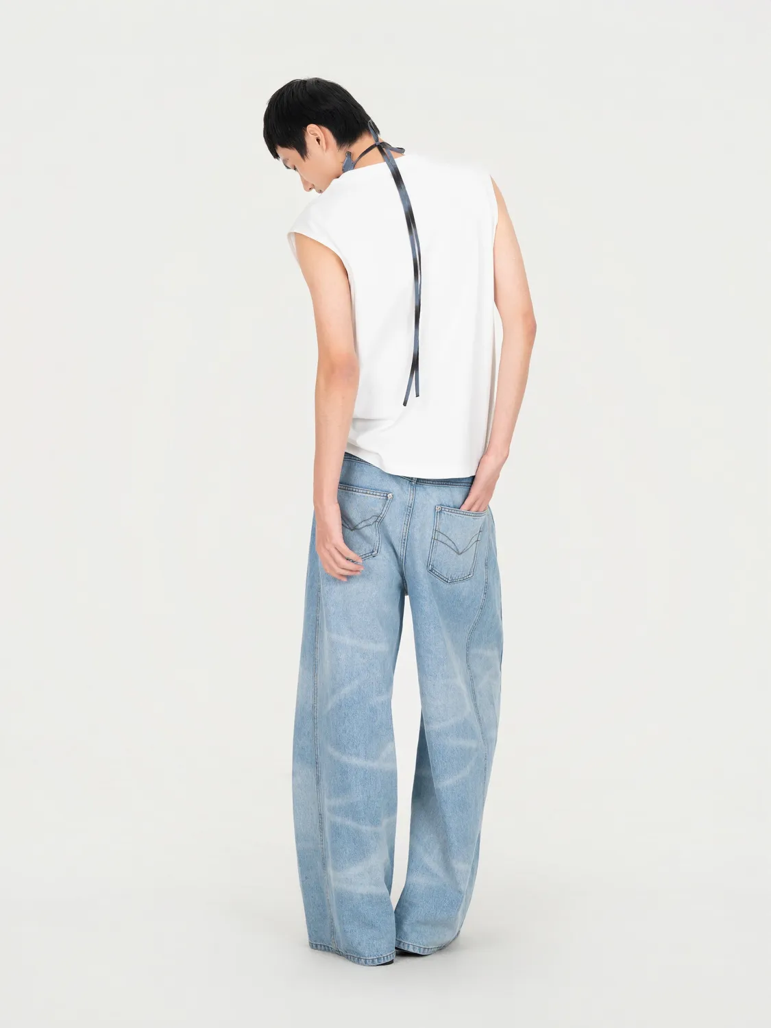 Feng Chen Wang 2 in 1 White Loose-Fit Tank Top hvid bomuld