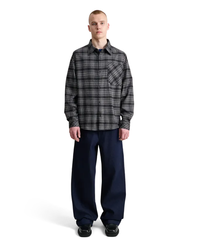 Alis Syril skjorte grey black tartan oversize