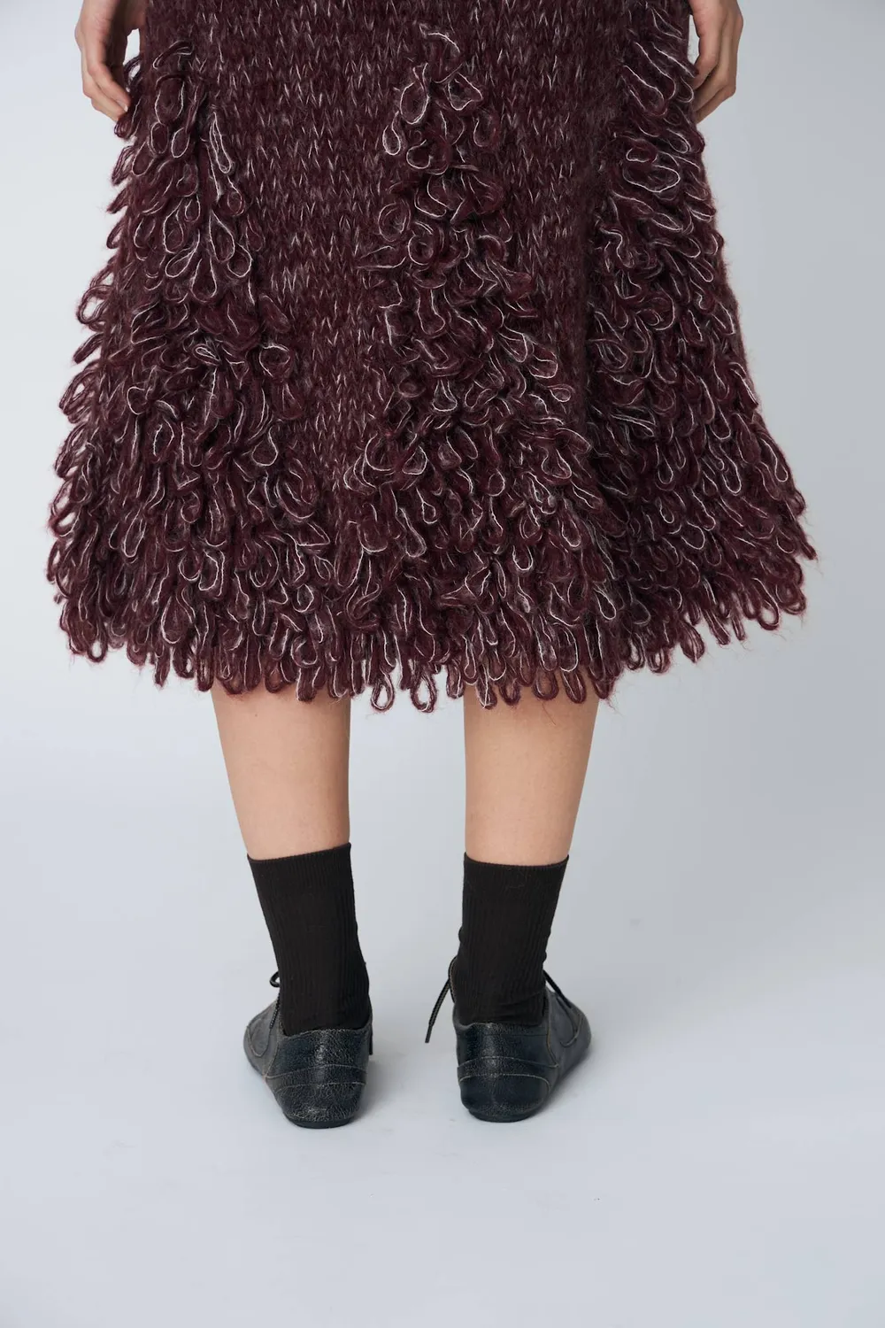 DAWNXDARE Edie 340 Raisin strikskørt mohair