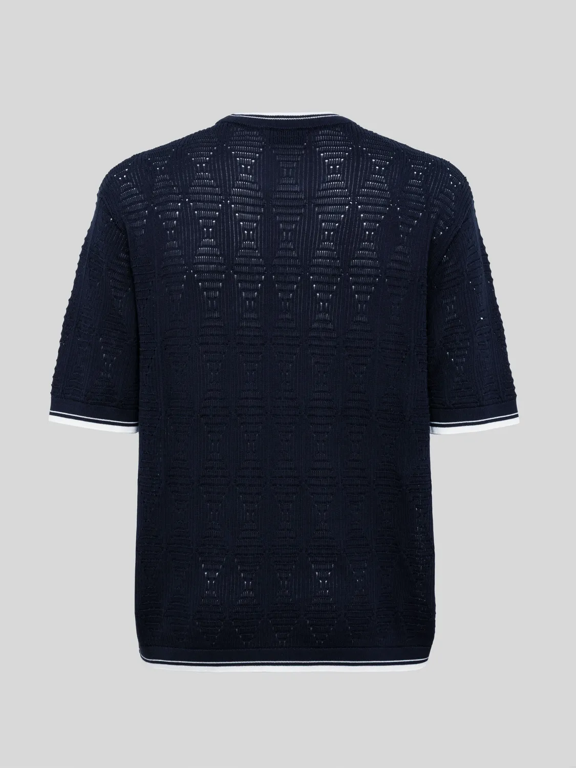 Laneus Open-Knit T-Shirt strik navy bomuld herre