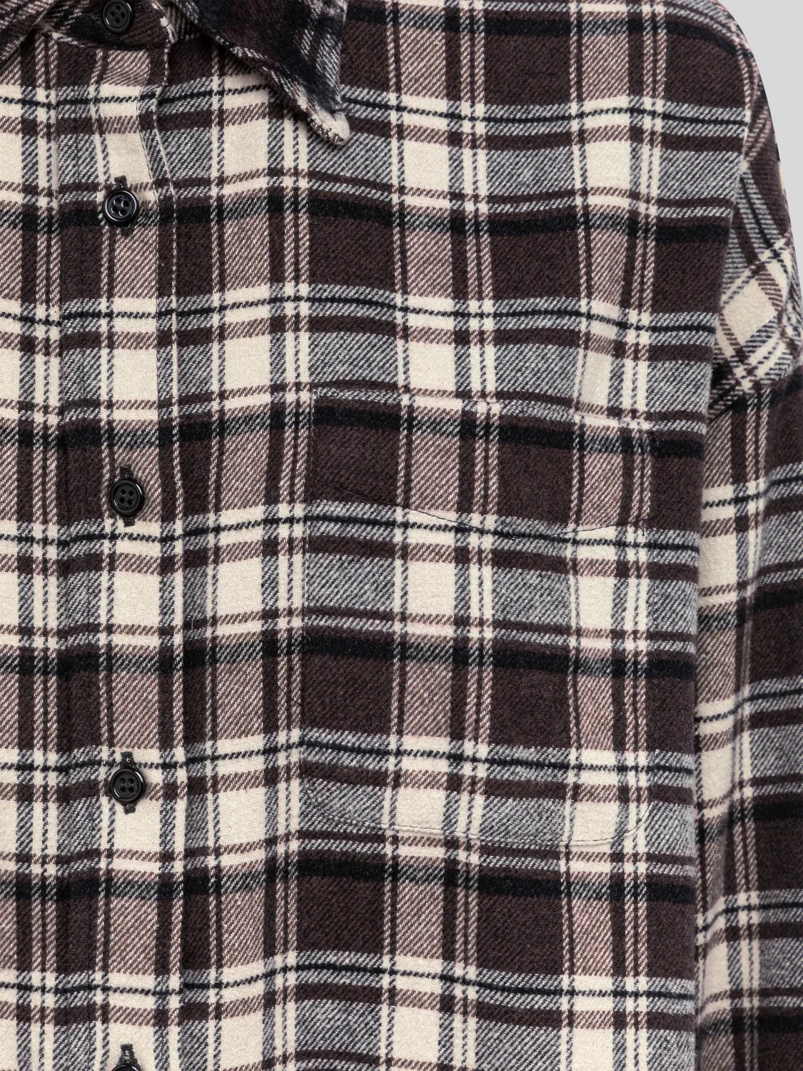 Laneus Oversize Check Flannel skjorte brun ternet