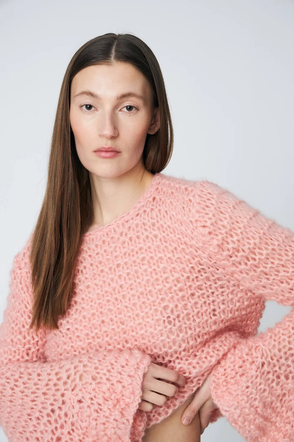 DAWNXDARE Weronica Top 203 Baby Pink striktrøje mohair