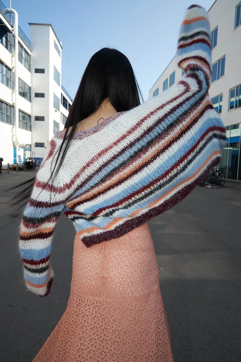 DAWN x DARE Gabi Multi 902 Chalk Multi cardigan stribet