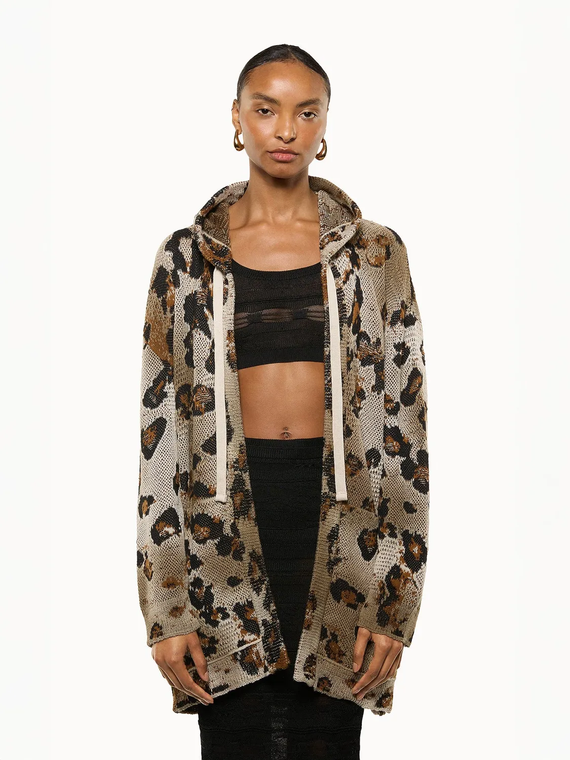 Laneus Animal Print Cardigan multicolour oversize