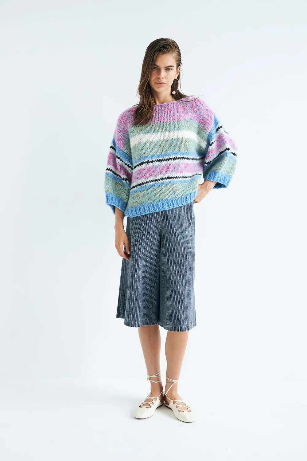 DAWNXDARE LOLA 220 pullover sky mohair striber