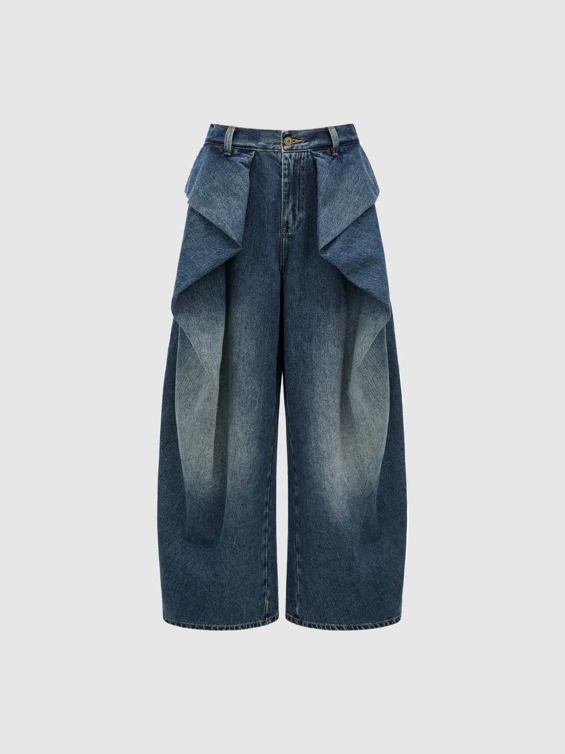 Feng Chen Wang Washed Pleated Oversized jeans lys