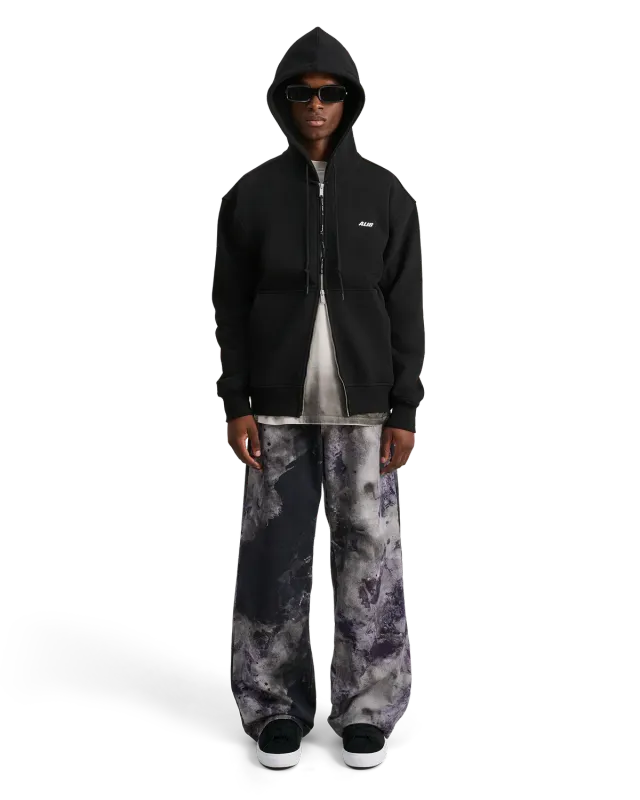 Alis Aaron hættetrøje med lynlås sort oversized