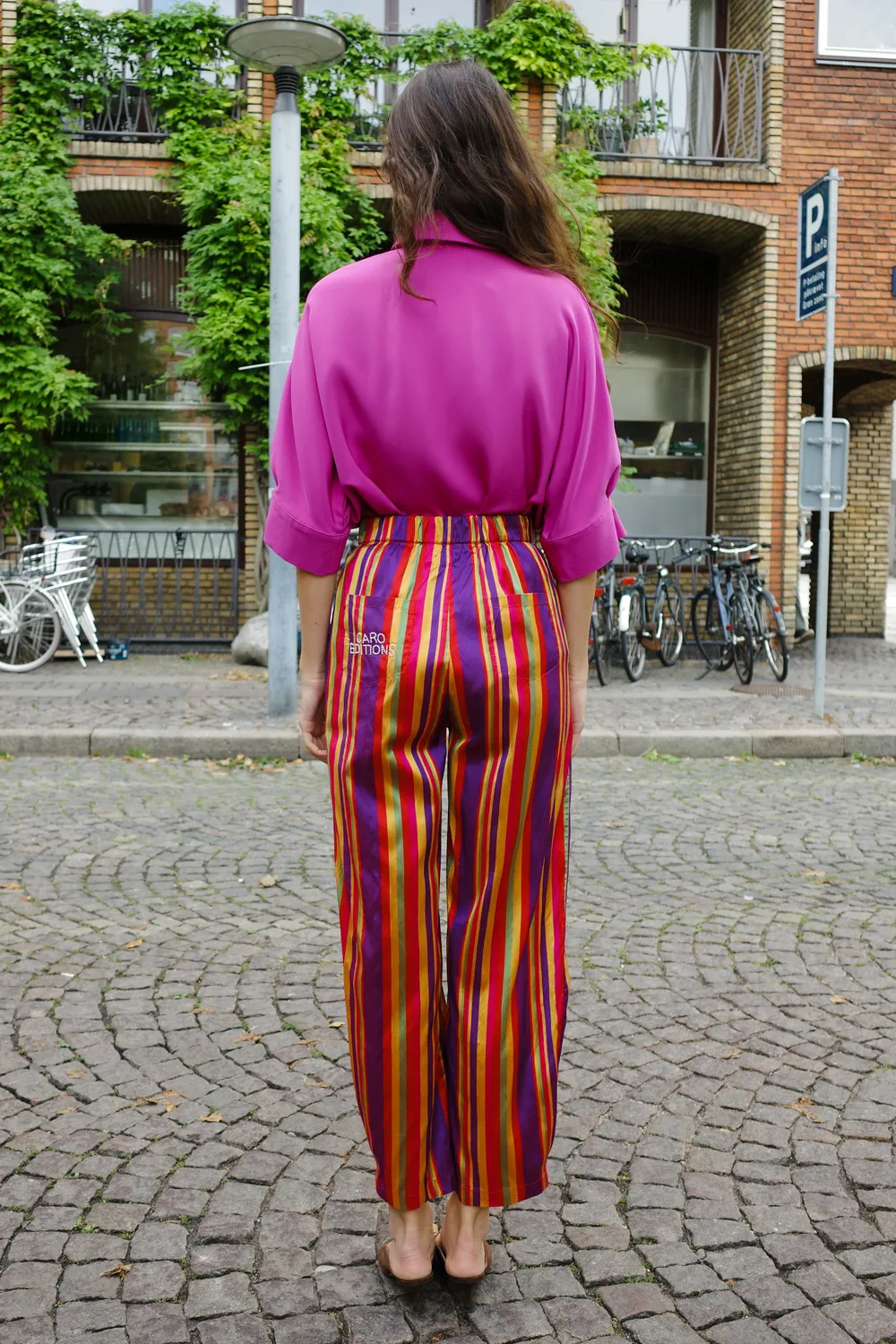 Caro Editions Coco bukser stribet klovn silke
