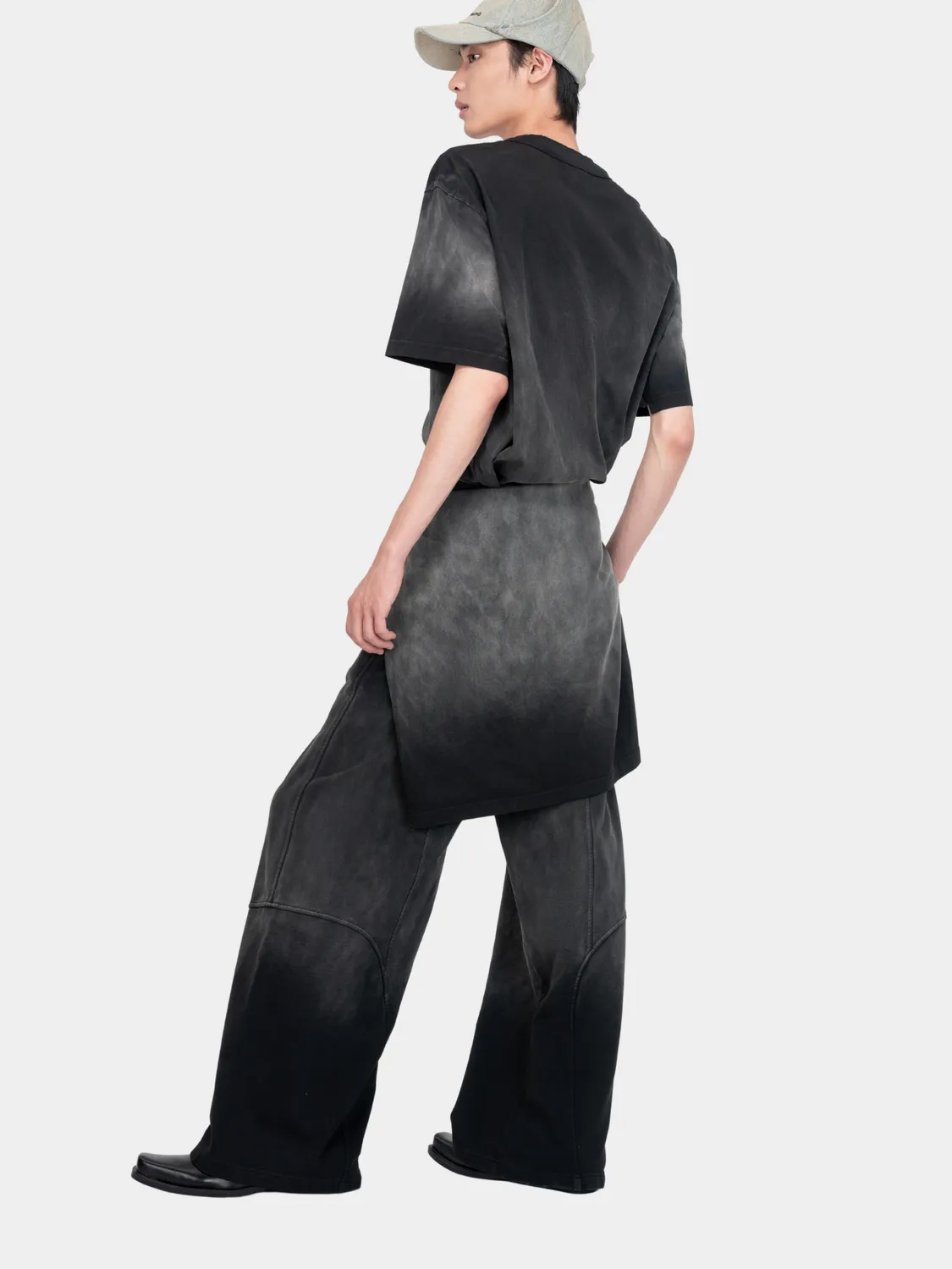 Feng Chen Wang Black-Grey Washed bukser sort-grå
