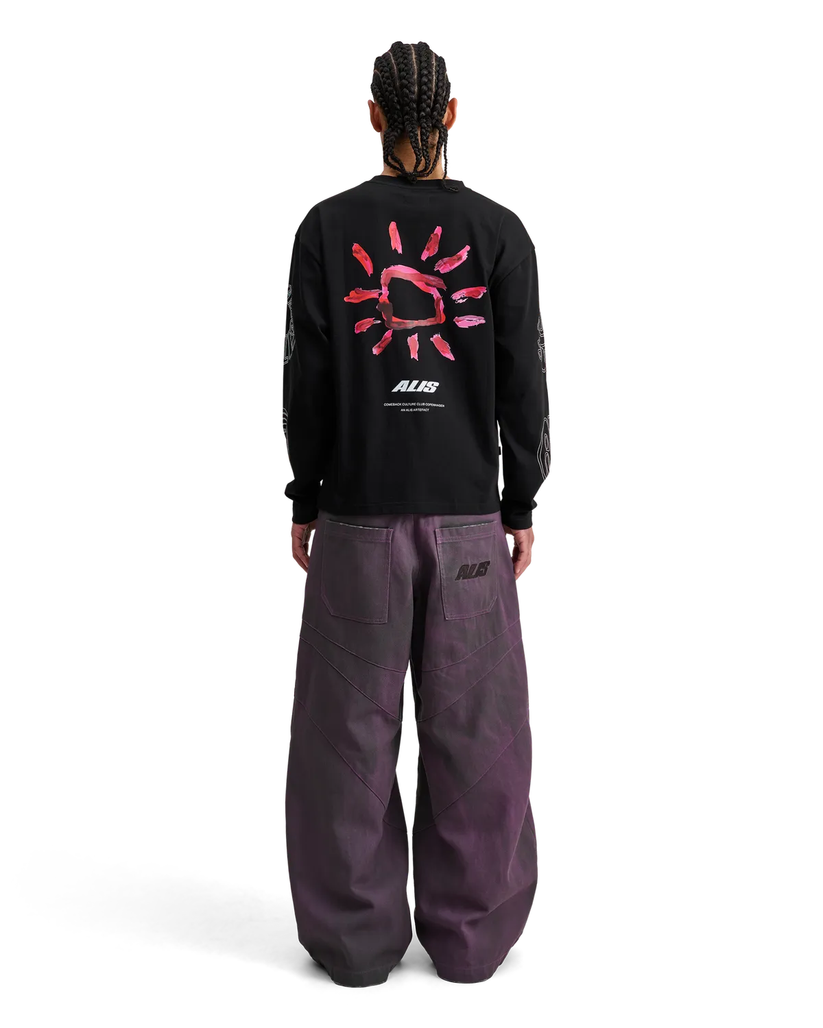 Alis Joshua langærmet t-shirt grafik solid black