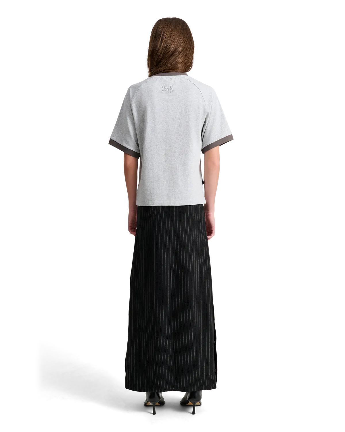 Alis Donne Raglan T-shirt cropped Grey Melange