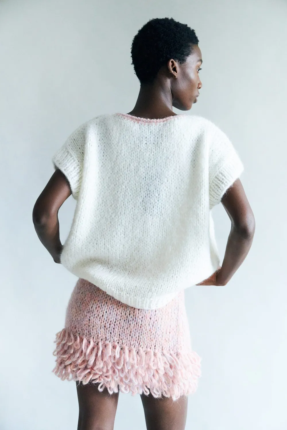 DAWNXDARE Flo 320 Rose nederdel mini mohair